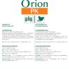 Étiquette Orion PK / recto